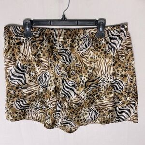 5/$25 Satin Animal Print Shorts W Elastic Waistband XL